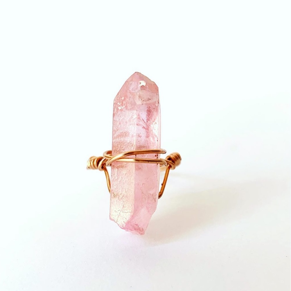 Rose Aura Quartz Ring
